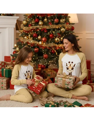 Matching enake pižame mama in hčerka z žirafo - ZUYA Slovenija