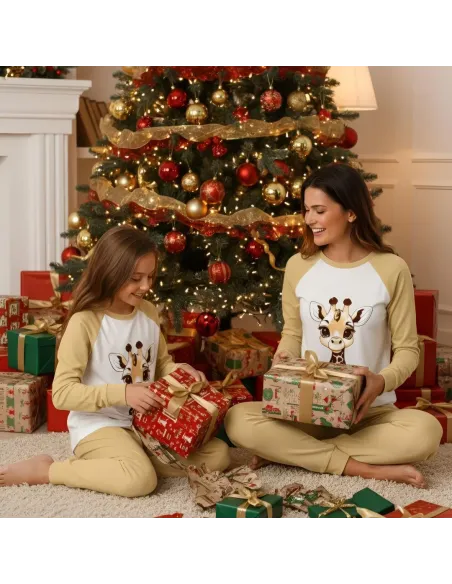 Matching enake pižame mama in hčerka z žirafo - ZUYA Slovenija