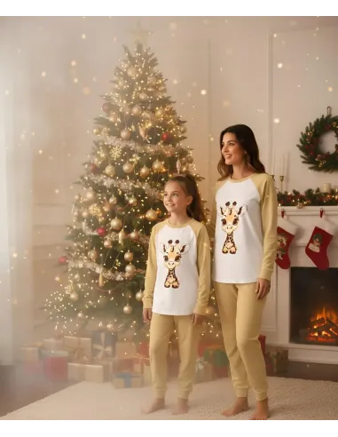 Matching enake pižame mama in hčerka z žirafo - ZUYA Slovenija