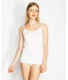 zenska spodnja majica BAMBUS ozke naramnice bež brez barvil