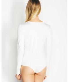Majica z dolgimi rokavi iz bambusa – ženska spodnja, naravna, antibakterijska, Slovenija