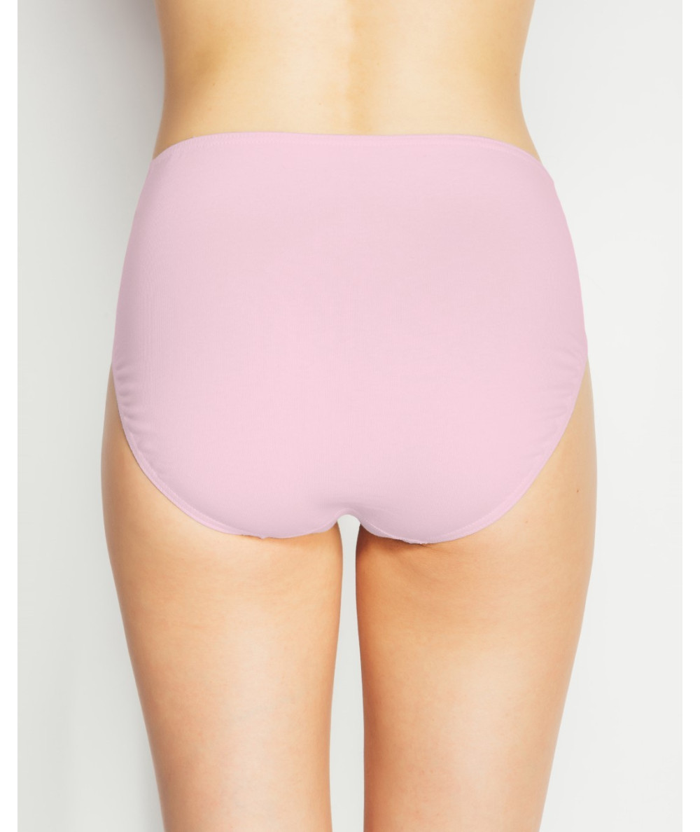 ženske spodnje hlače visok pas bombaž roza