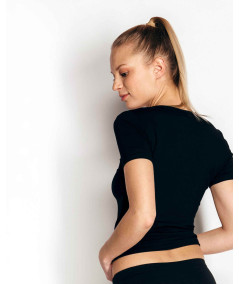 Majica s kratkimi rokavi iz bambusa – ženska spodnja, naravna, antibakterijska, Slovenija