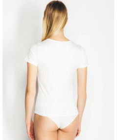 Majica s kratkimi rokavi iz bambusa – ženska spodnja, naravna, antibakterijska, Slovenija