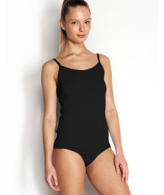 zenska bombazna spodnja majica ozke naramnice črna