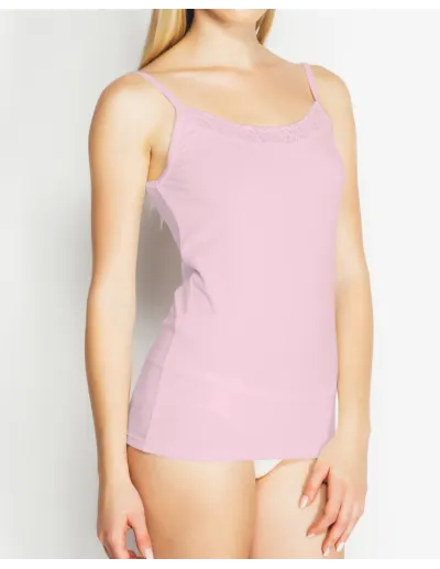 zenska bombazna spodnja majica cipka ozke naramnice rozna