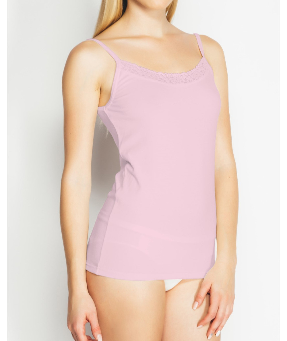 zenska bombazna spodnja majica cipka ozke naramnice rozna